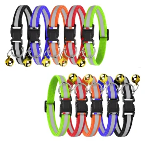 Pet Collar with Bell – Adjustable Reflective Collar for Dogs & Cats