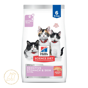 Hill's Science Diet Kitten Sensitive Stomach & Skin Salmon & Brown Rice Recipe Dry Cat Food, 3.5-Lb Bag
